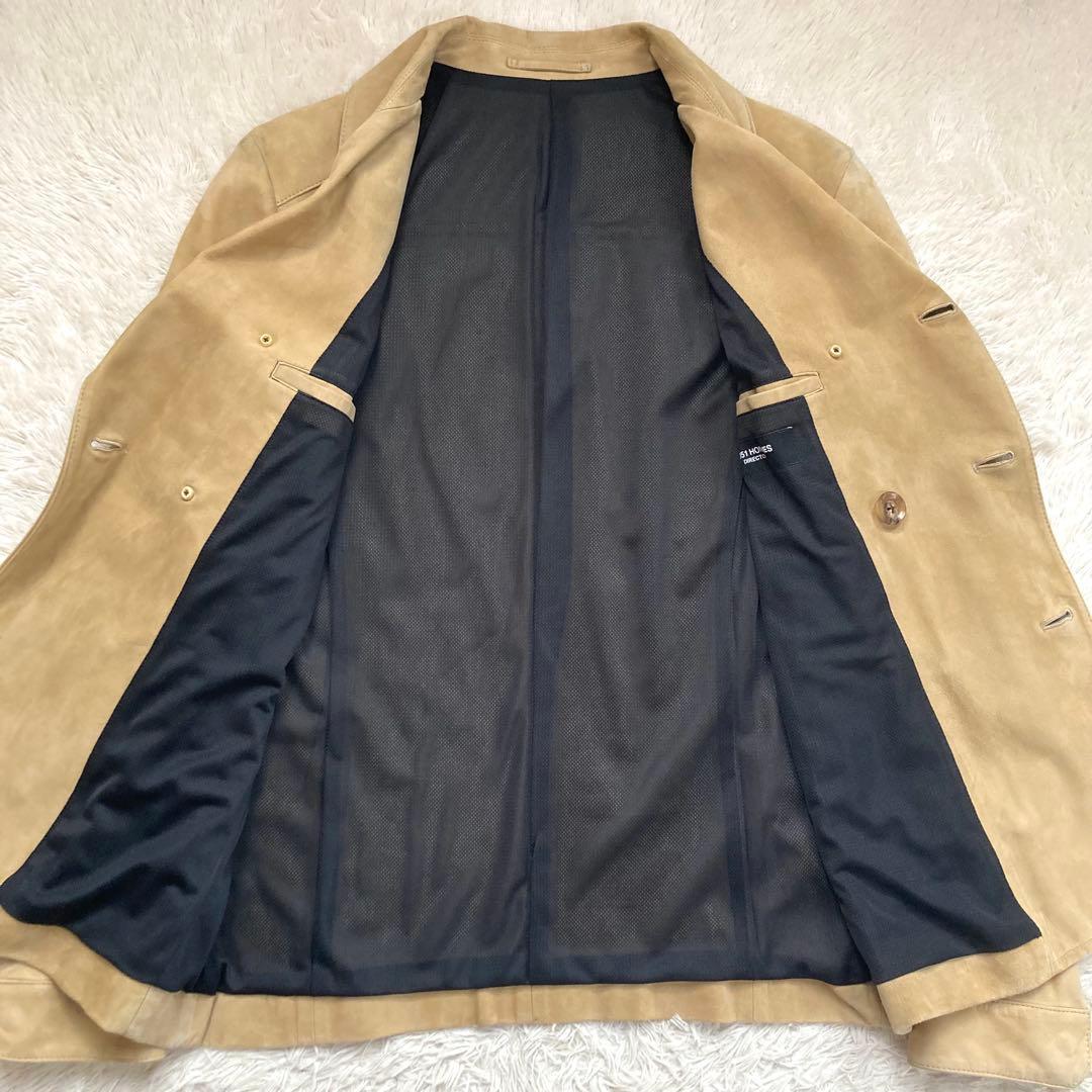 ✨羊革✨5351プールオム ラムラダブルライダース レザージャケット スエード