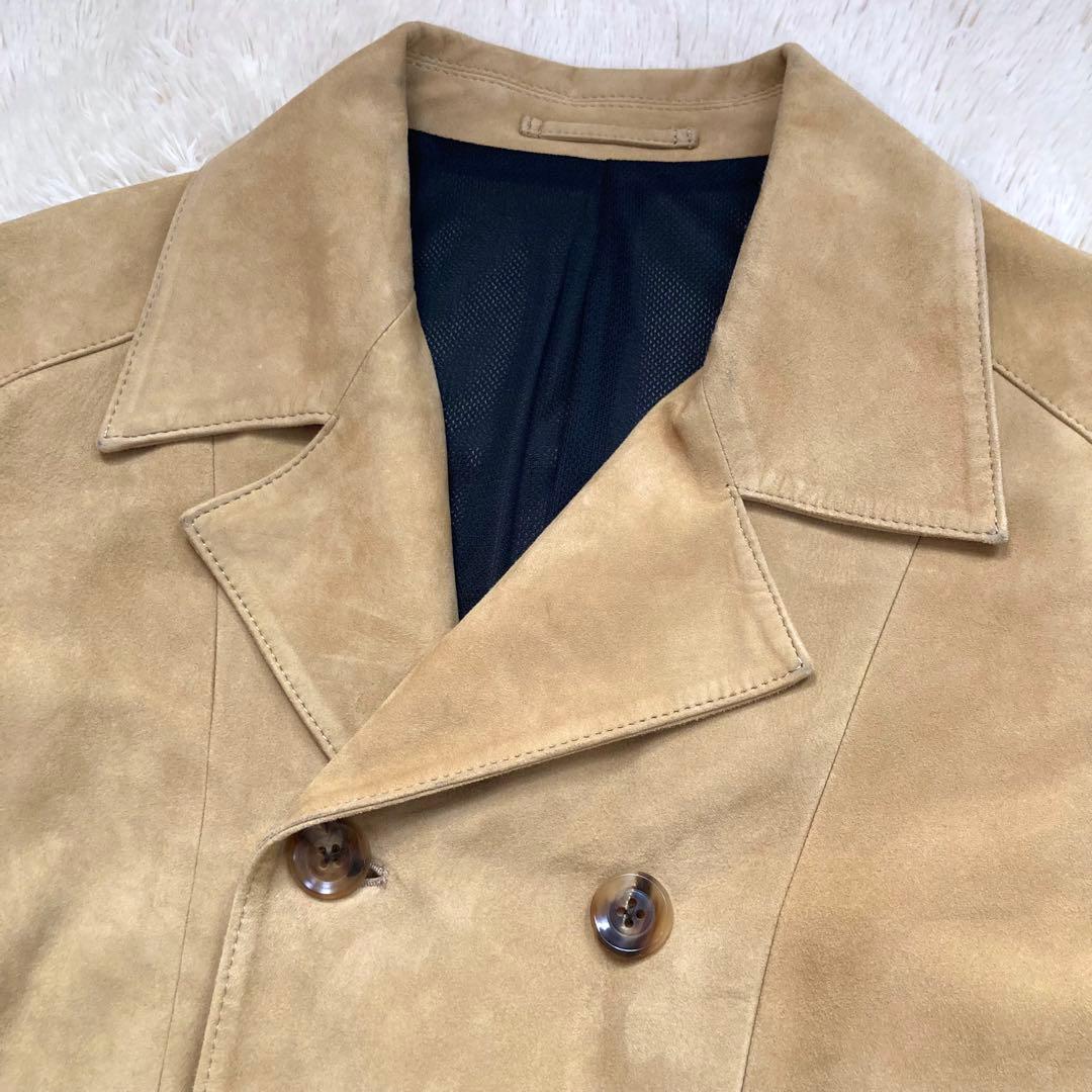 ✨羊革✨5351プールオム ラムラダブルライダース レザージャケット スエード