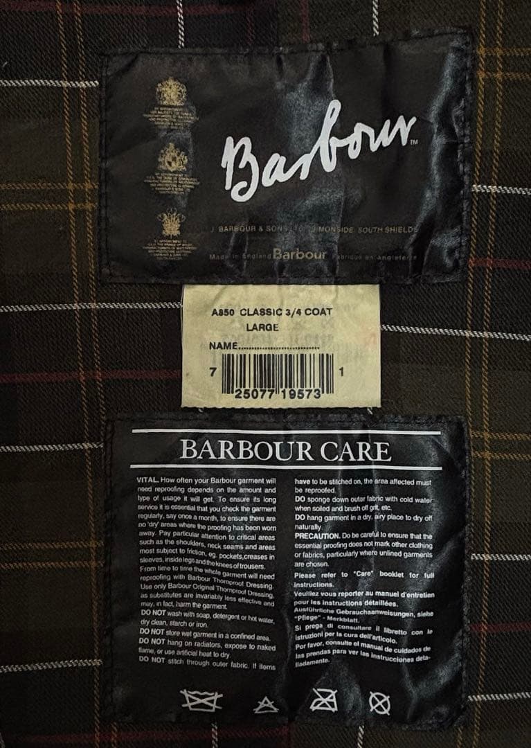 最終値下げ　Barbour オイルドコットン　ロングコート