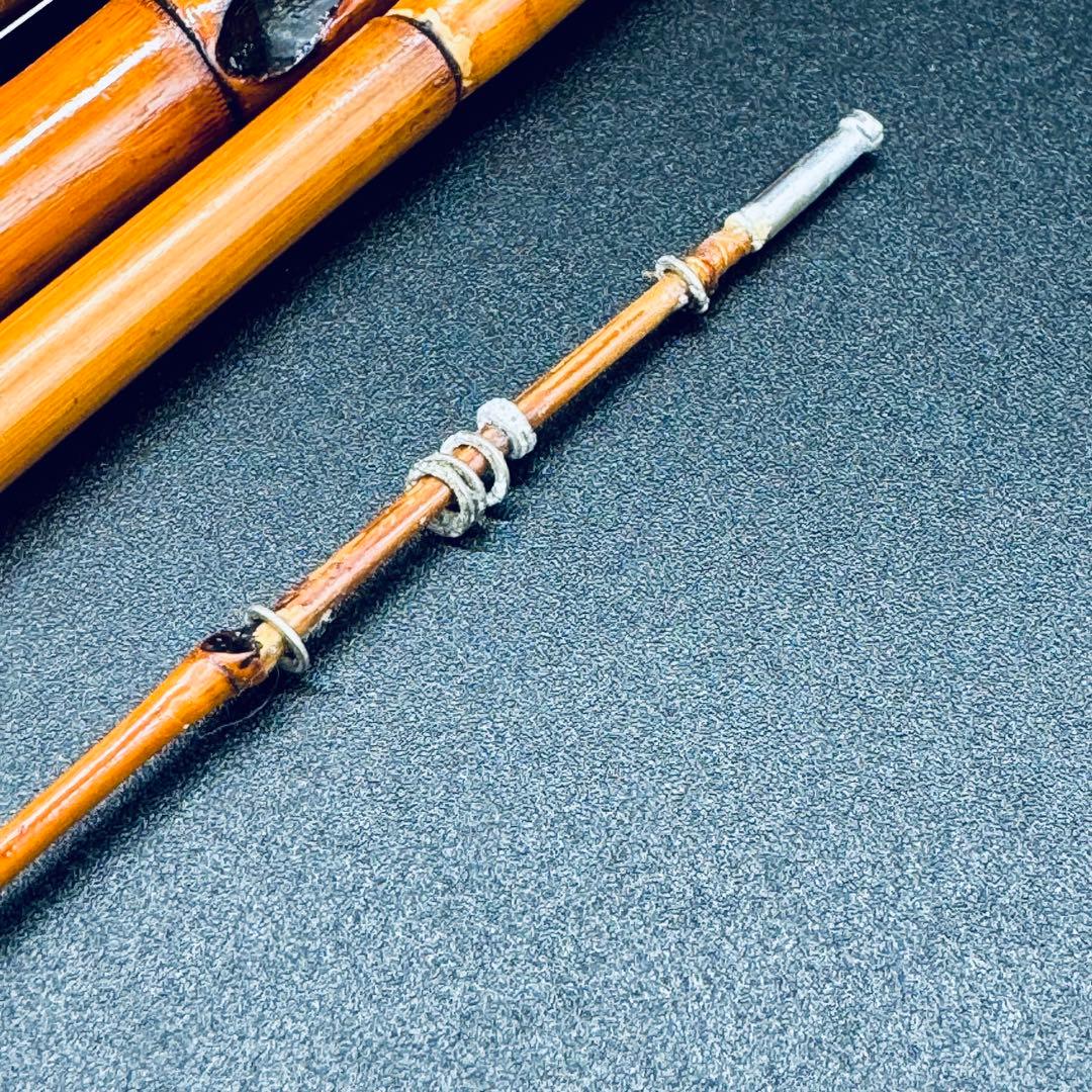 竹製江戸前ハゼ竿　中通し竿　4本継　3.55m　手バネ　竹竿　和竿