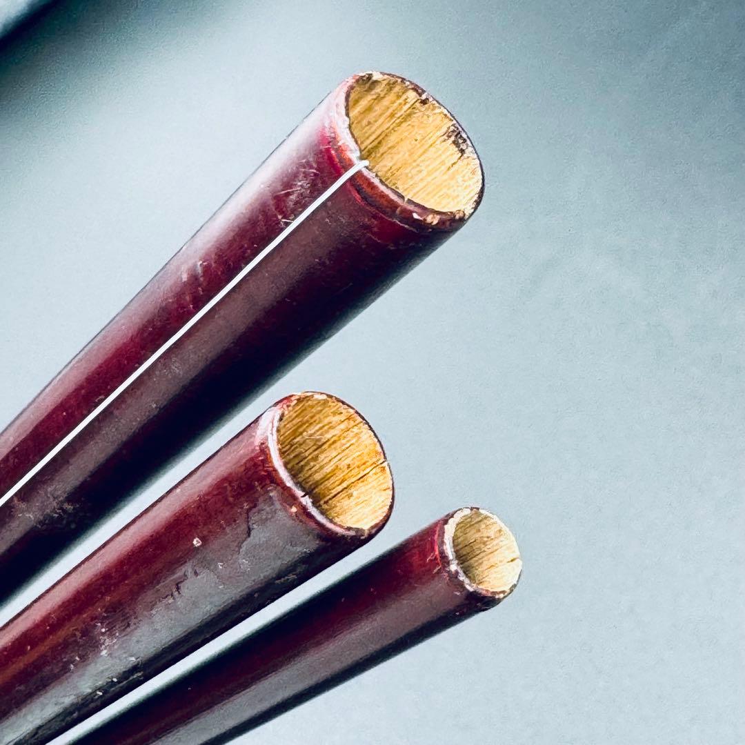 竹製江戸前ハゼ竿　中通し竿　4本継　3.55m　手バネ　竹竿　和竿