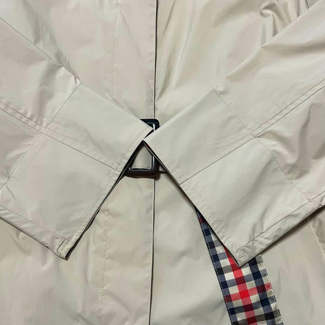 アクアスキュータム　レインコート ※フード無しM〜L ベージュ チェック 比翼