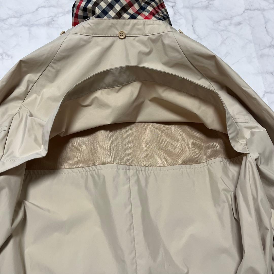 アクアスキュータム　レインコート ※フード無しM〜L ベージュ チェック 比翼