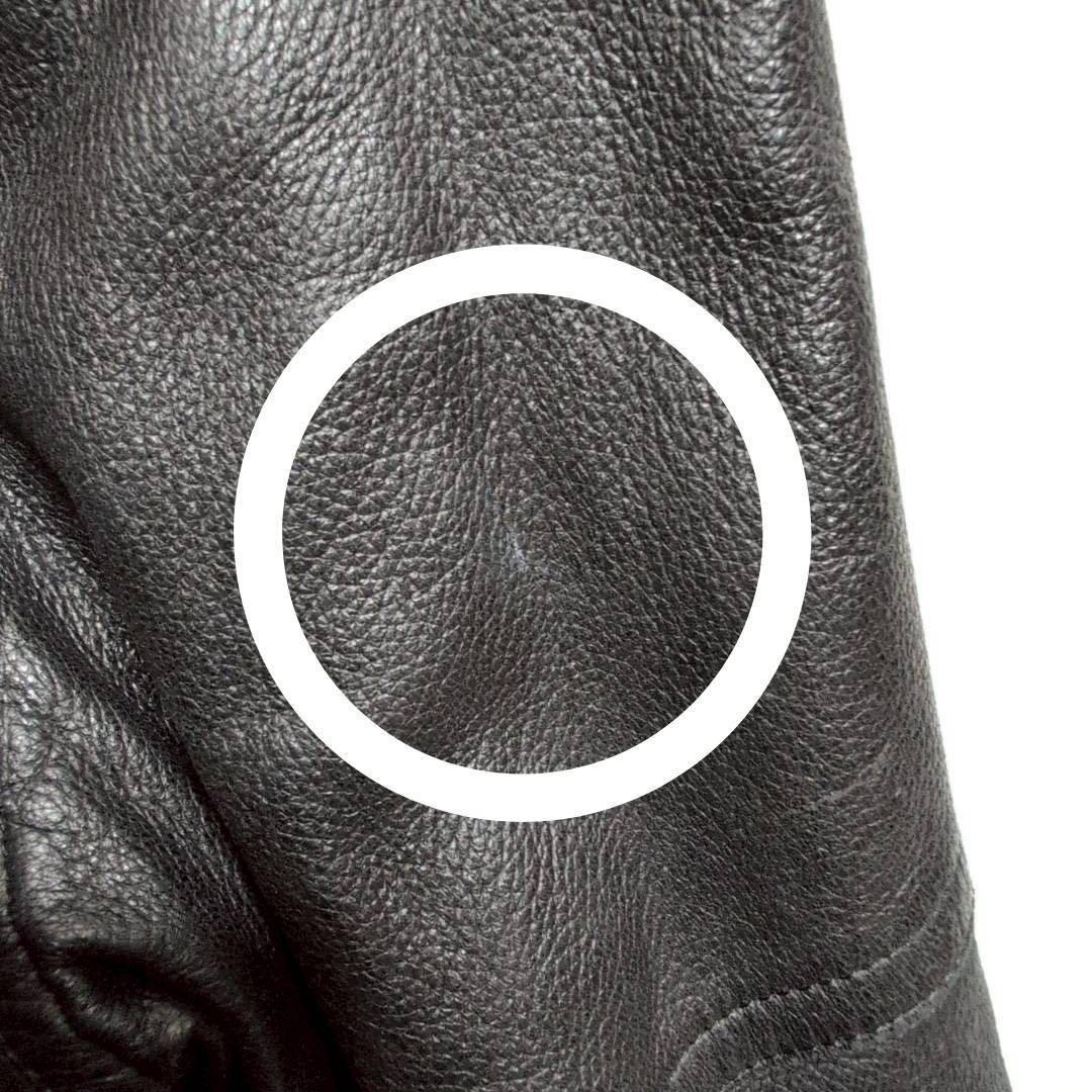 【ボルサリーノ】レザージャケット　ディアスキン　鹿革　ブラック　メンズ　48