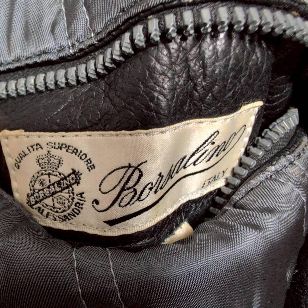 【ボルサリーノ】レザージャケット　ディアスキン　鹿革　ブラック　メンズ　48