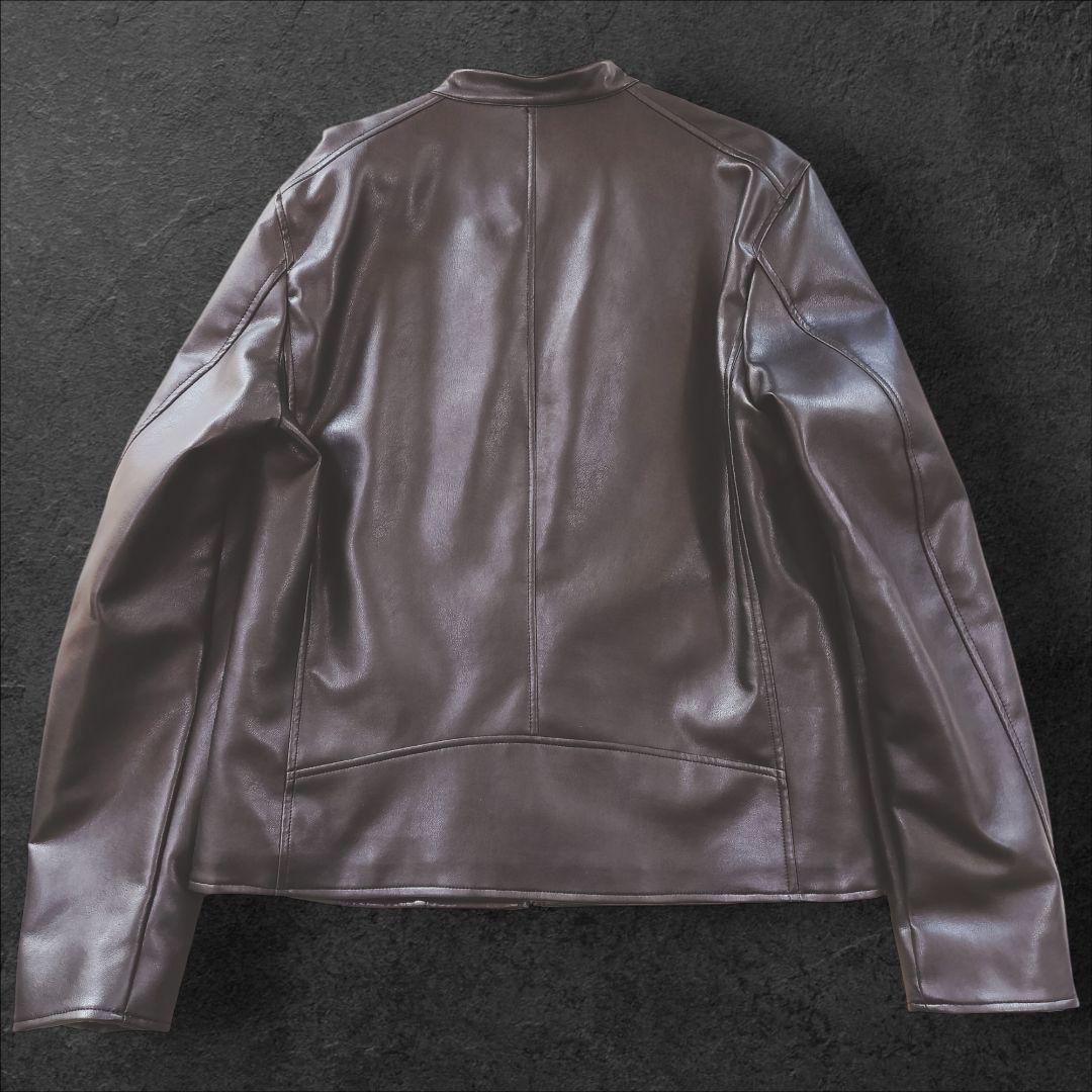 美品！ナノユニバース シングルライダースジャケット ブラック サイズXL 黒タグ