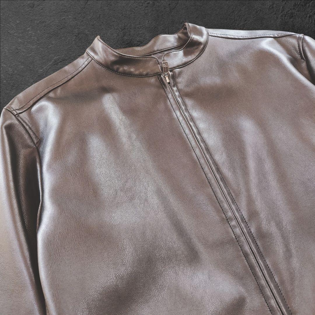 美品！ナノユニバース シングルライダースジャケット ブラック サイズXL 黒タグ