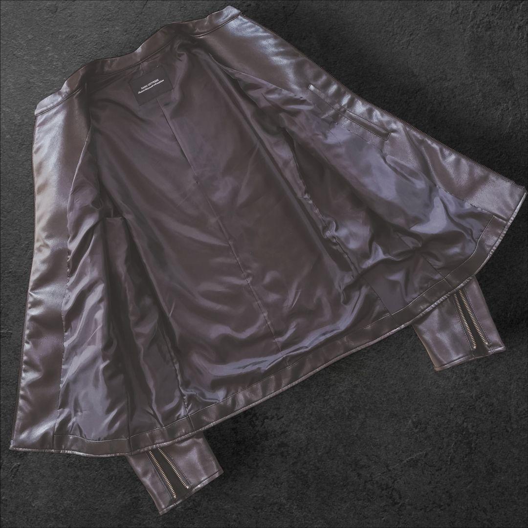 美品！ナノユニバース シングルライダースジャケット ブラック サイズXL 黒タグ