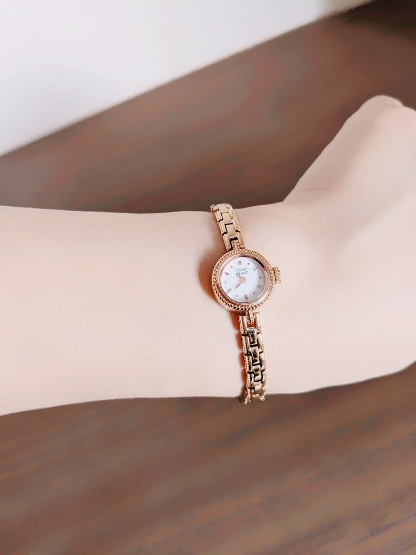 【美品 希少品】韓国人気ブランドSTONEHENgE 腕時計 ピンクゴールド