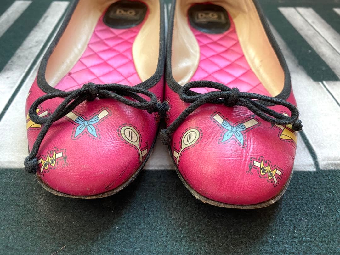 レア　ドルチェアンドガッバーナ　D&G バレエシューズ　フラットシューズ　ピンク