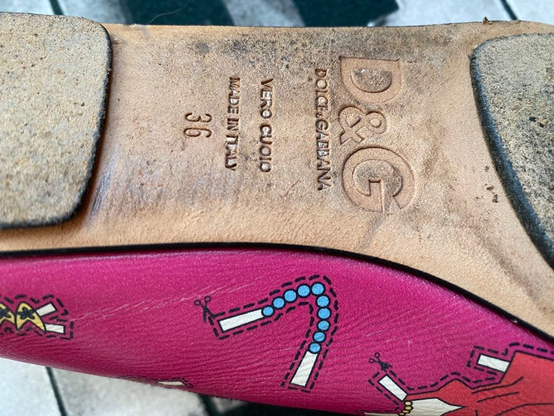 レア　ドルチェアンドガッバーナ　D&G バレエシューズ　フラットシューズ　ピンク