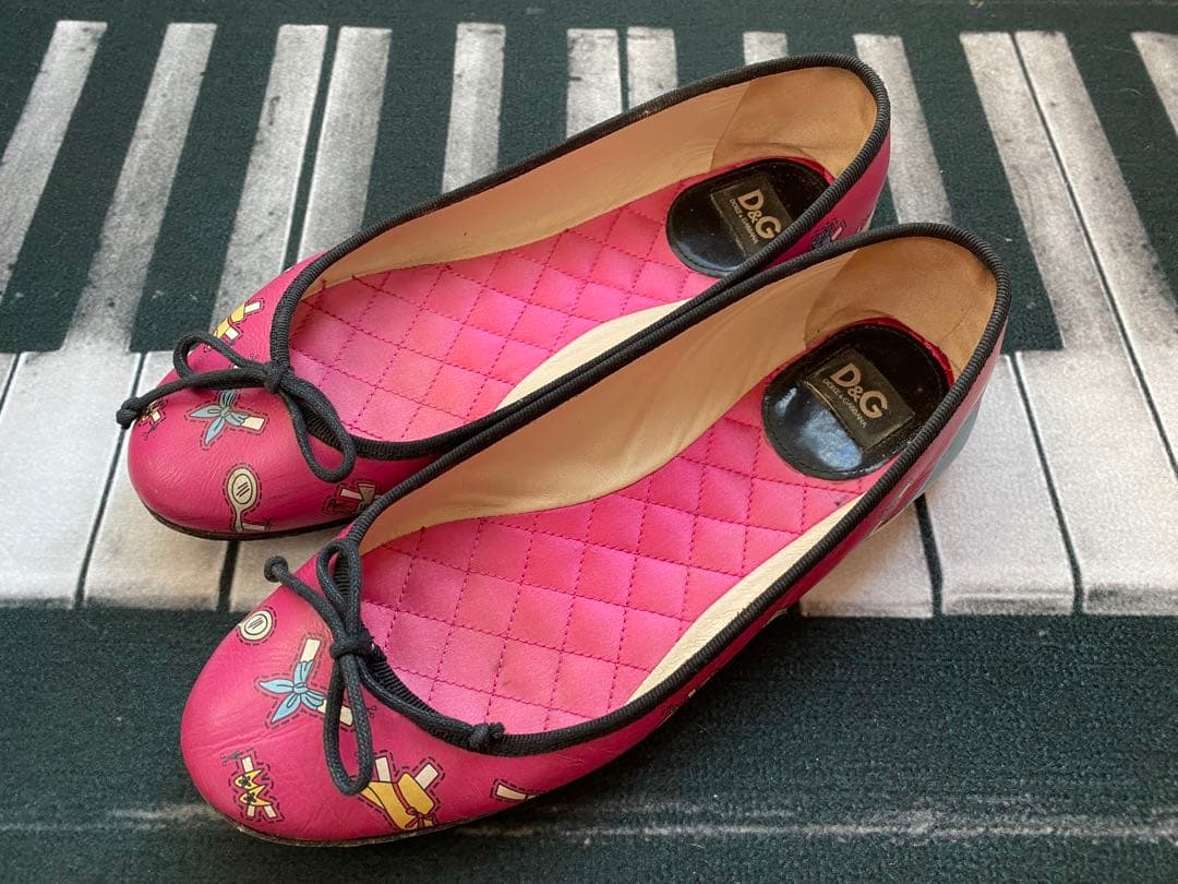 レア　ドルチェアンドガッバーナ　D&G バレエシューズ　フラットシューズ　ピンク
