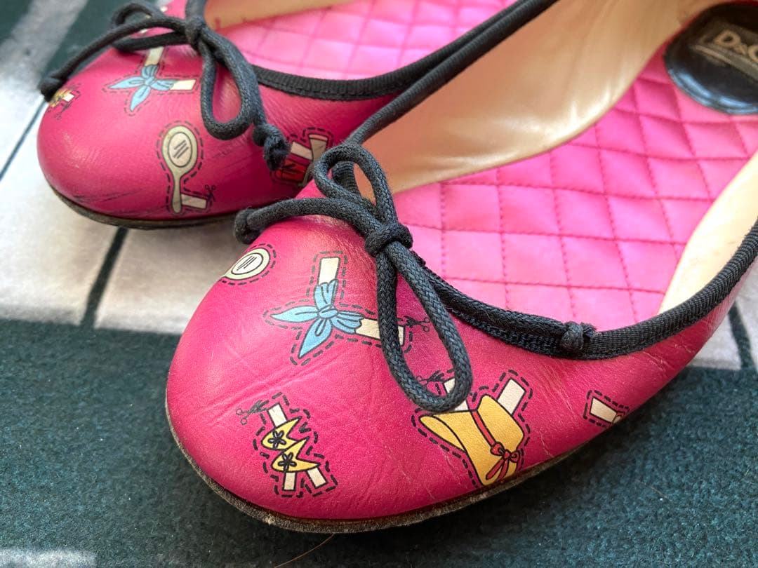 レア　ドルチェアンドガッバーナ　D&G バレエシューズ　フラットシューズ　ピンク