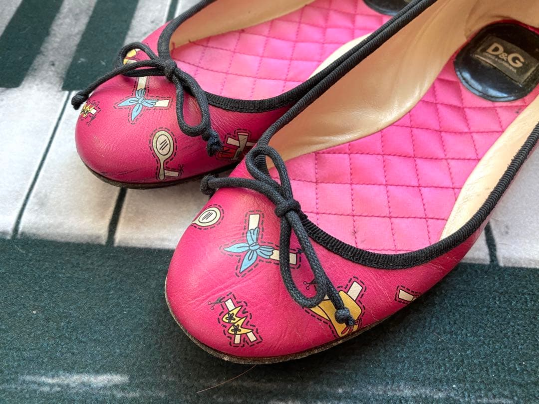 レア　ドルチェアンドガッバーナ　D&G バレエシューズ　フラットシューズ　ピンク
