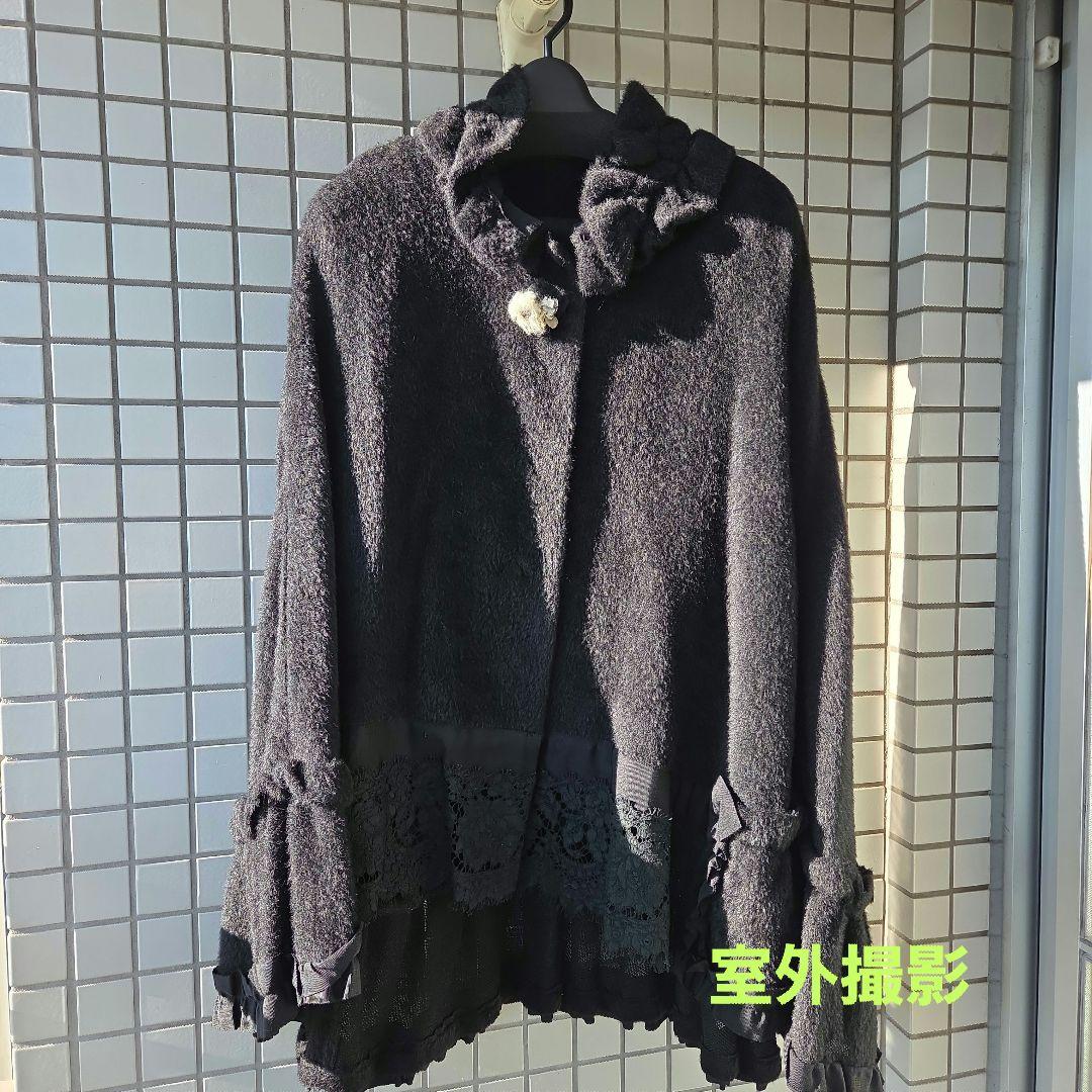 【4298】✨️美品✨️アルパカ黒ケープSIZUKA KOMURO