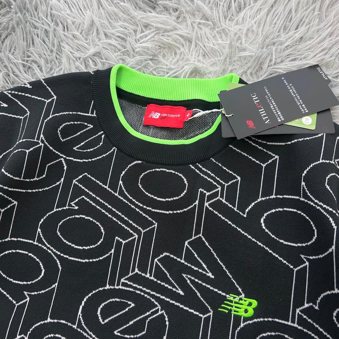 新品　ニューバランスゴルフ　ニット　セーター　総柄　ブラック　サイズ6