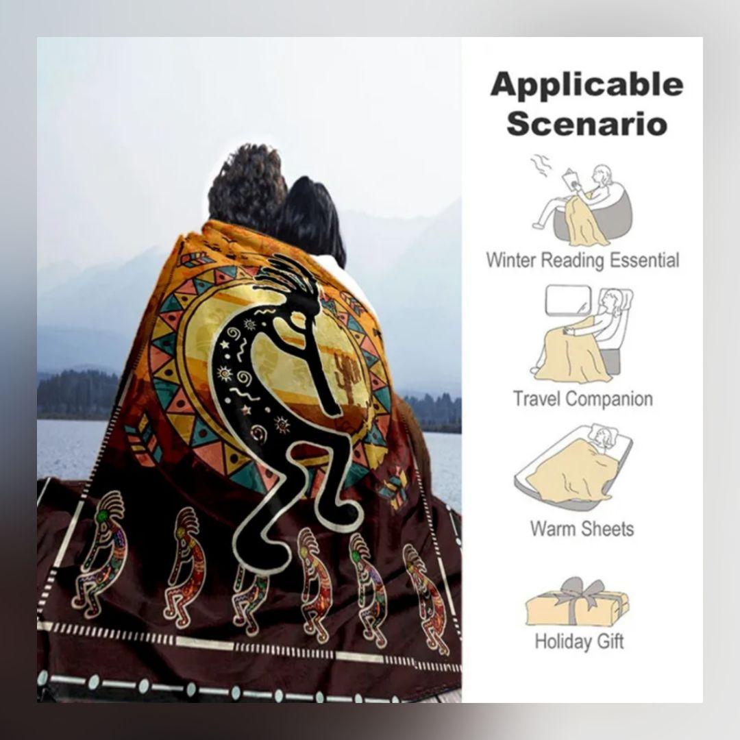 特大 ココペリフランネルブランケット ★ 150cm x 200cm