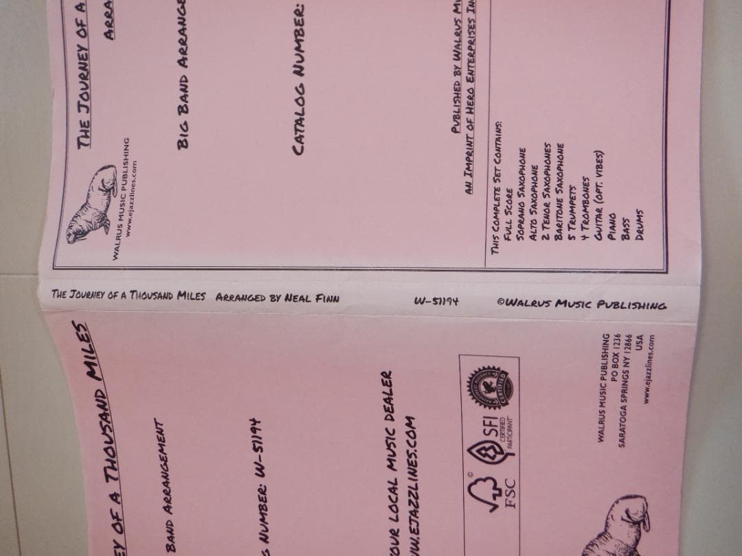 ＢＢ楽譜「The Journey of a Thousand Miles」