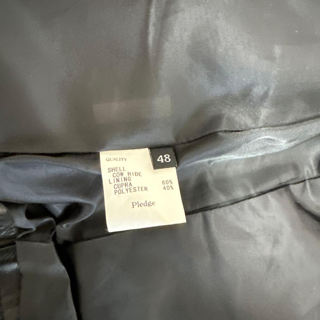 プレッジ　pledge レザージャケット　ブラック