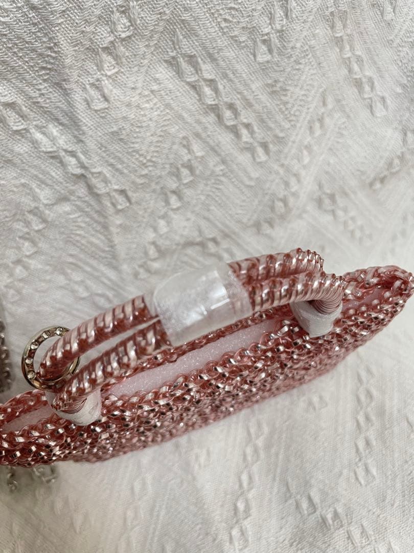 やーこ様の予約専用ページ　キラキラ　ビーズ　パーティーバッグ　ピンク