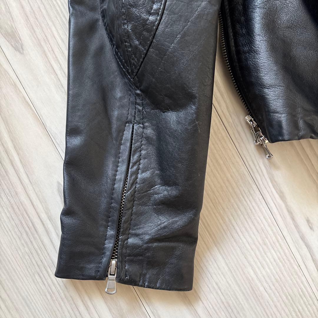 【極美品】本場イタリア製 フィレンツェ購入 ラムレザー シングルライダース 50