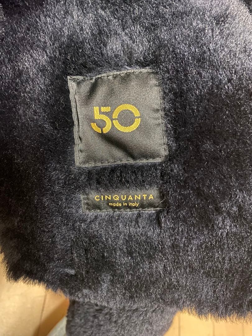 CINQUANTA チンクアンタ ムートンミドルコート ネイビー メンズ 44