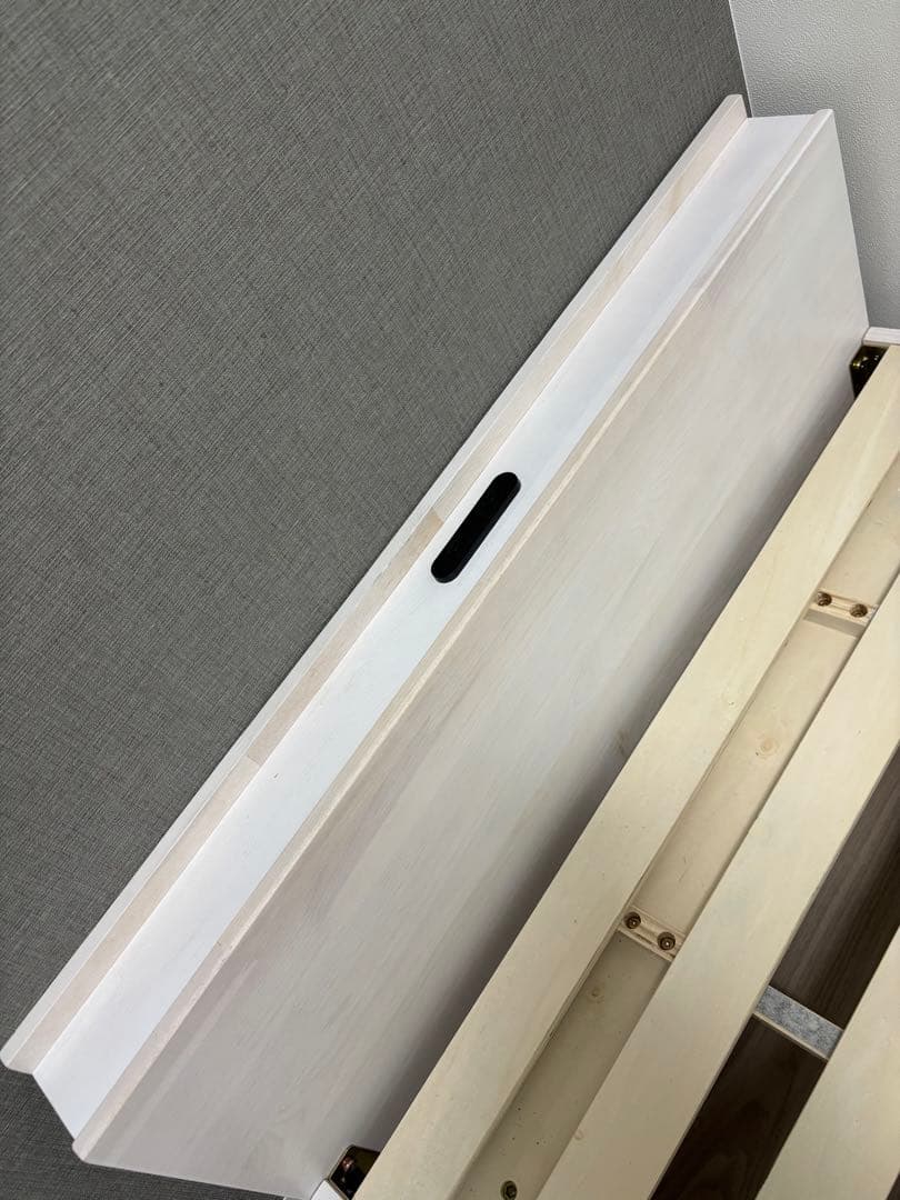 【 送料込 】 木製 シングル ベッド / ホワイトウォッシュ すのこ 高さ調節