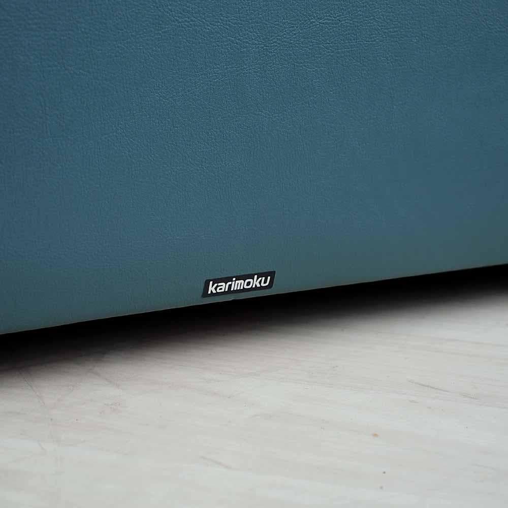 90's カリモク/karimoku 本革 2人掛けソファ 応接 ZR24324