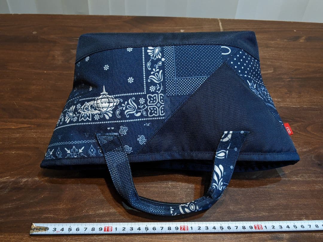 ビームス　ゴルフ　ペイズリー柄　バンダナ柄　カートバッグ　ハンドバッグ　鞄　紺