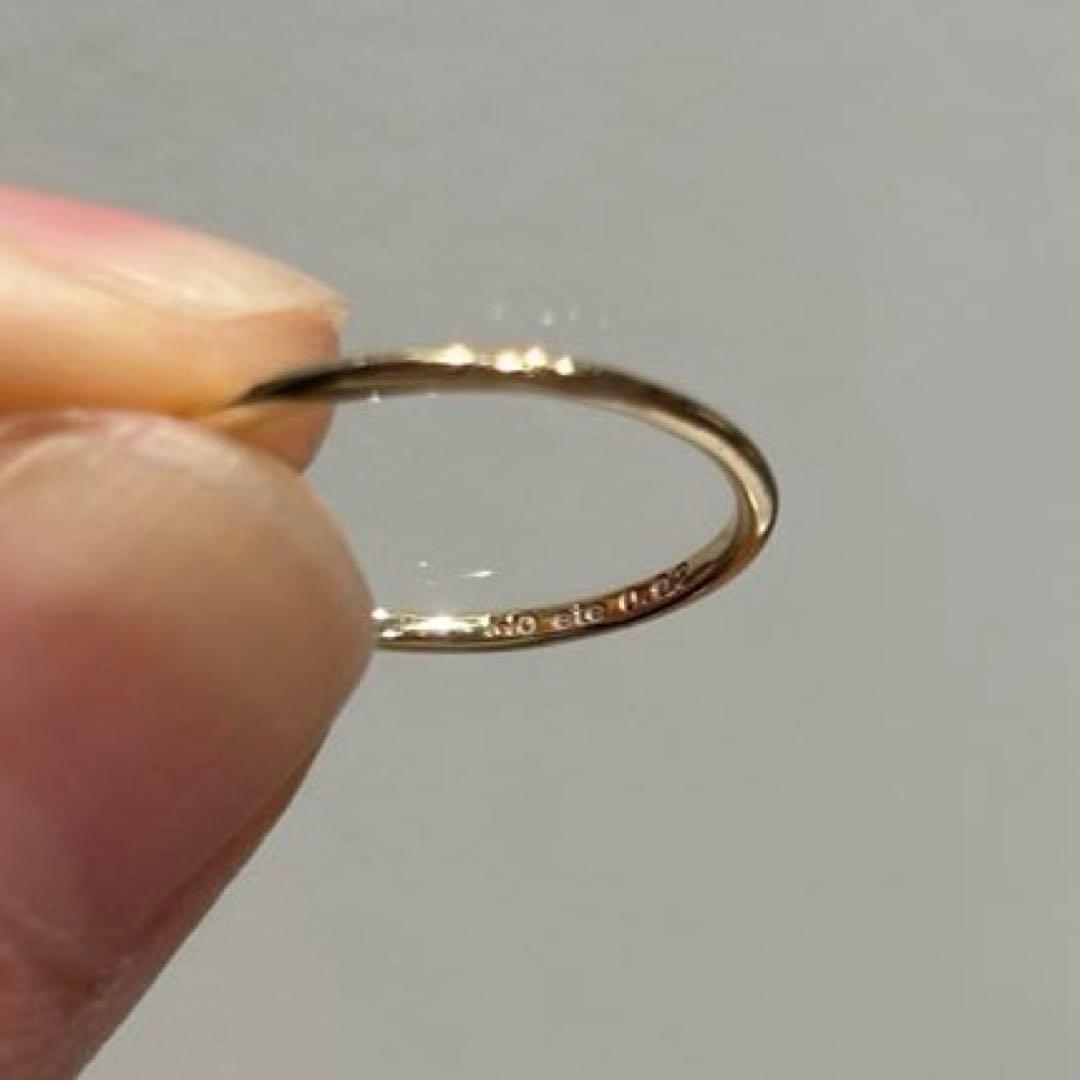 【購入証明書付】ete K10 0.02ct ブリリアント リング 7号