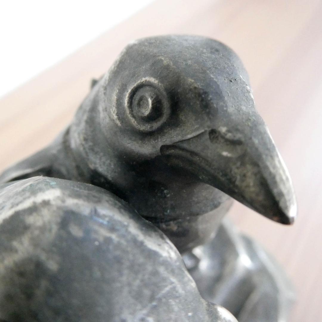 インク壺　ビンテージ／骨董品　金属製（ピューター？）　日本製