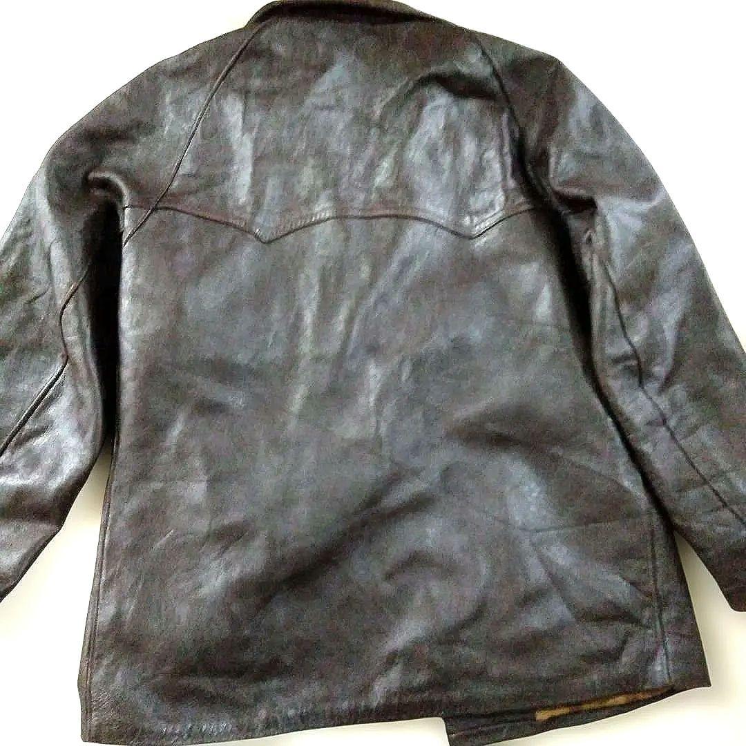 50s Vintage フランス製 レザージャケット レザーカーコート