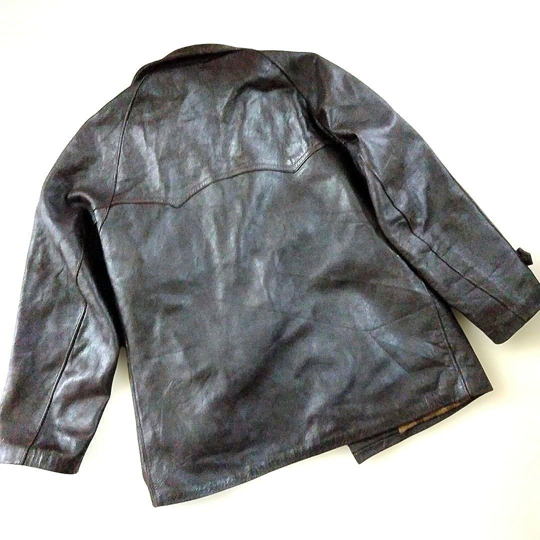 50s Vintage フランス製 レザージャケット レザーカーコート