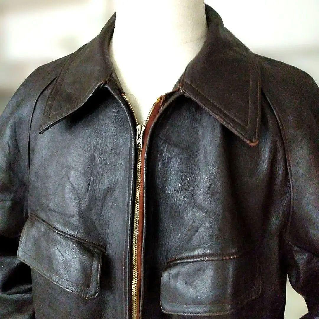 50s Vintage フランス製 レザージャケット レザーカーコート