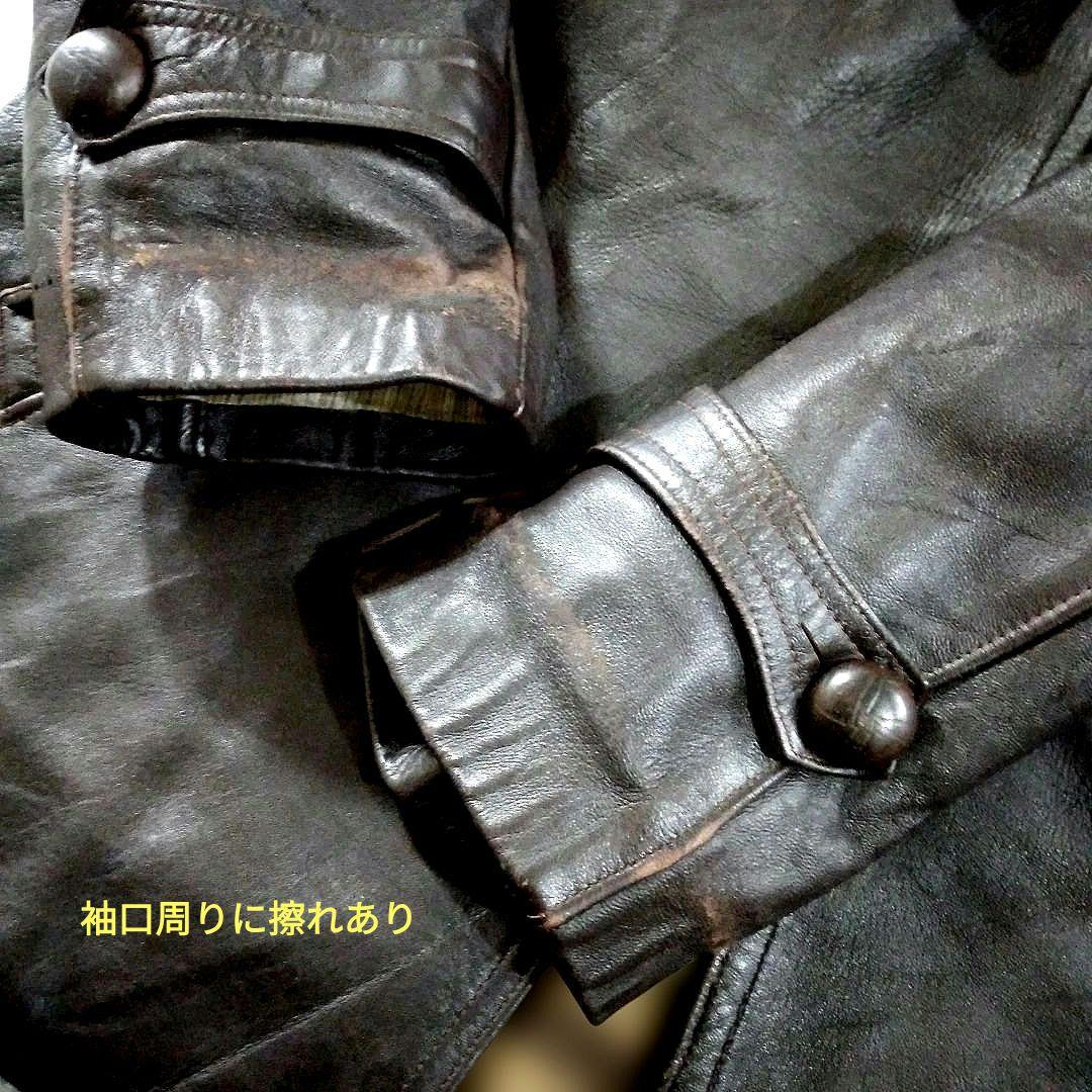50s Vintage フランス製 レザージャケット レザーカーコート