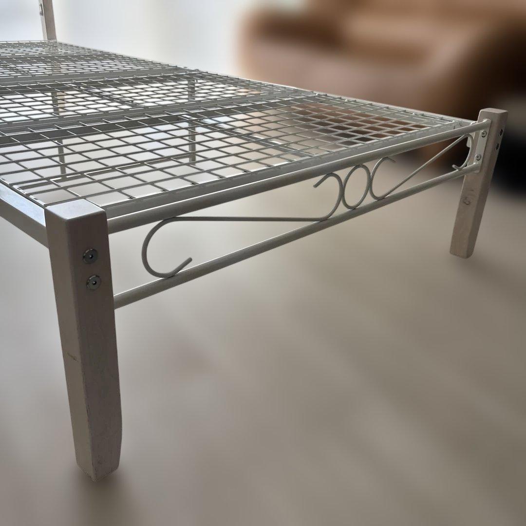 ニトリ　パイプベッド　アイアンフレーム　シングルサイズ　ホワイト