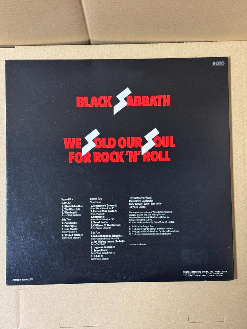 帯付 ＬＰ 中古美品 ウィソールドアワソウルフォーロックンロール ブラックサバス