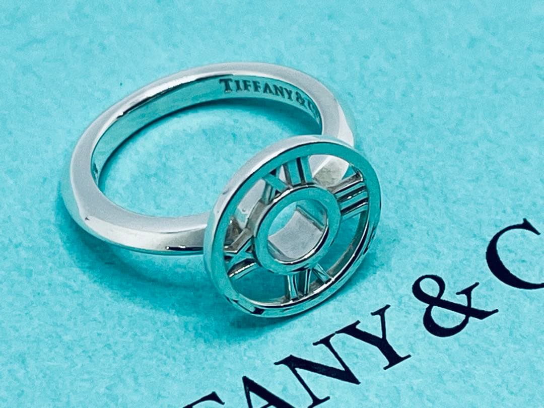 h583 超美品　ティファニー　アトラス　オープン　メダリオン　リング　約10号