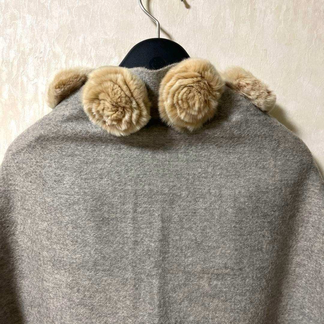 LANVIN COLLECTION ランバン ファーショール カシミヤ ケープ