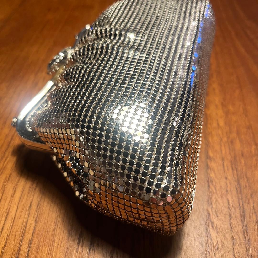 pierre balmain メタリックシルバー　パーティーバッグ