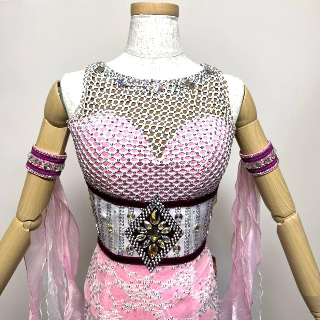 6502★NANAKA/S ピンク オーダー　スタンダードドレス 社交ダンス