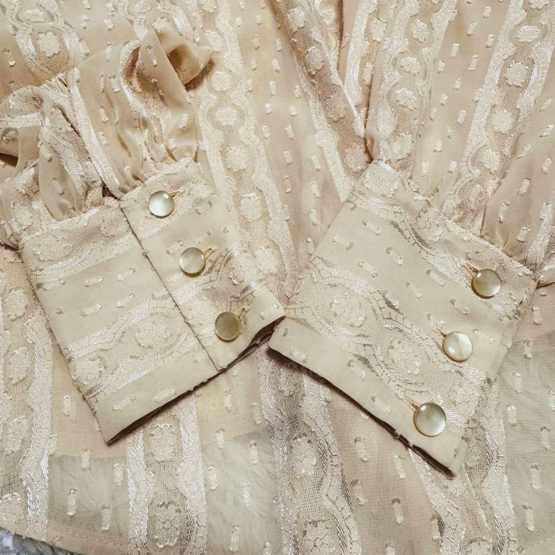 〈ルルウィルビー〉ボウタイフリルブラウス レース￼ レトロ リボン 日本製