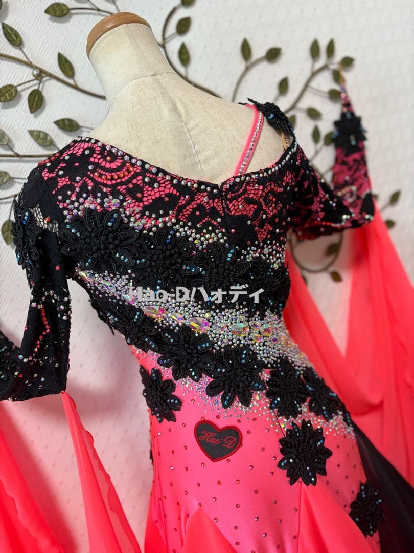 新品★ドレス★スタンダード★社交ダンス★競技会★パーティー★蛍光ウォーターメロン