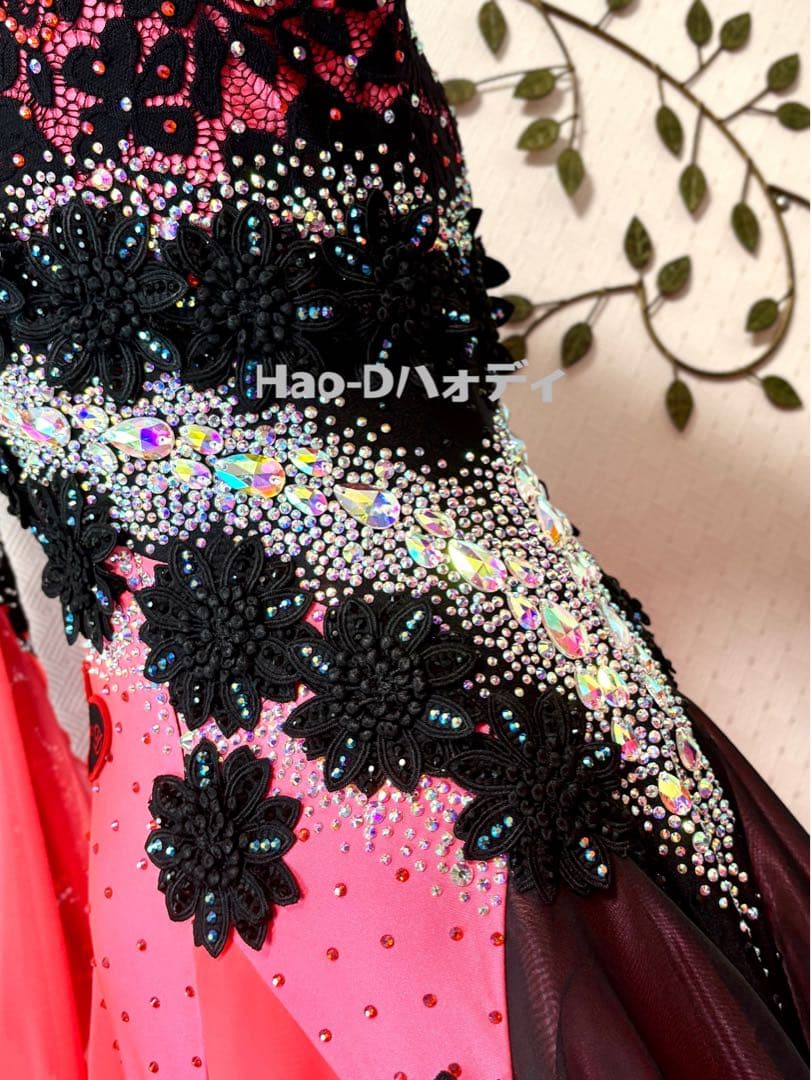 新品★ドレス★スタンダード★社交ダンス★競技会★パーティー★蛍光ウォーターメロン