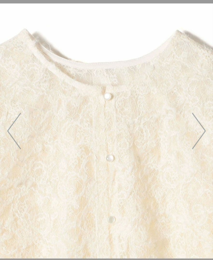 新品タグ付き2025AW☆SHIPS ホワイト レース 長袖 トップス
