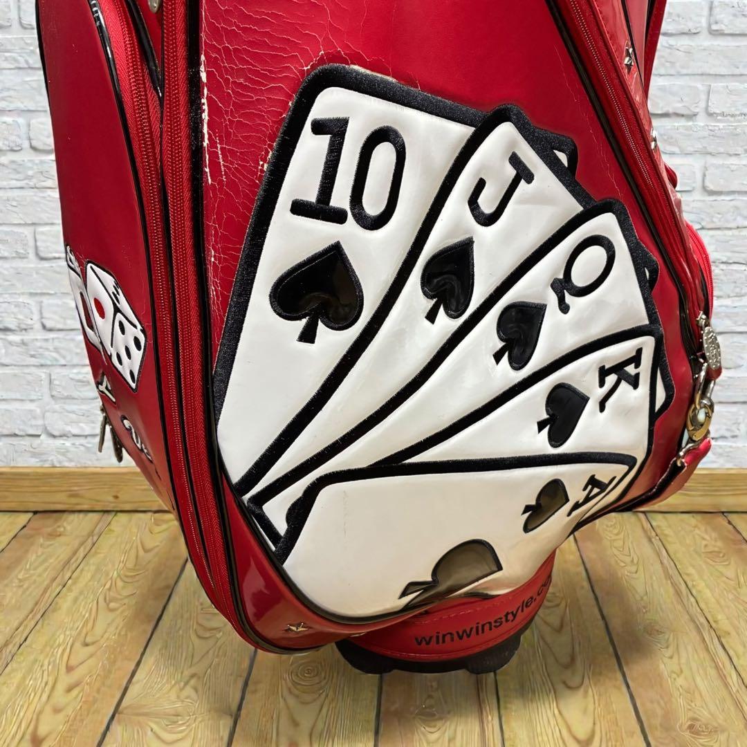 希少✨ 廃盤 WINWIN STYLE トランプ柄 キャディバッグ 赤