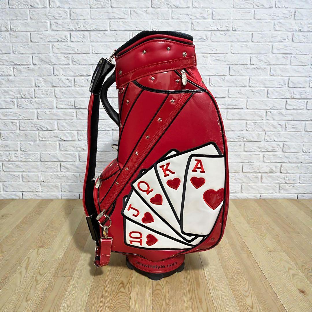 希少✨ 廃盤 WINWIN STYLE トランプ柄 キャディバッグ 赤