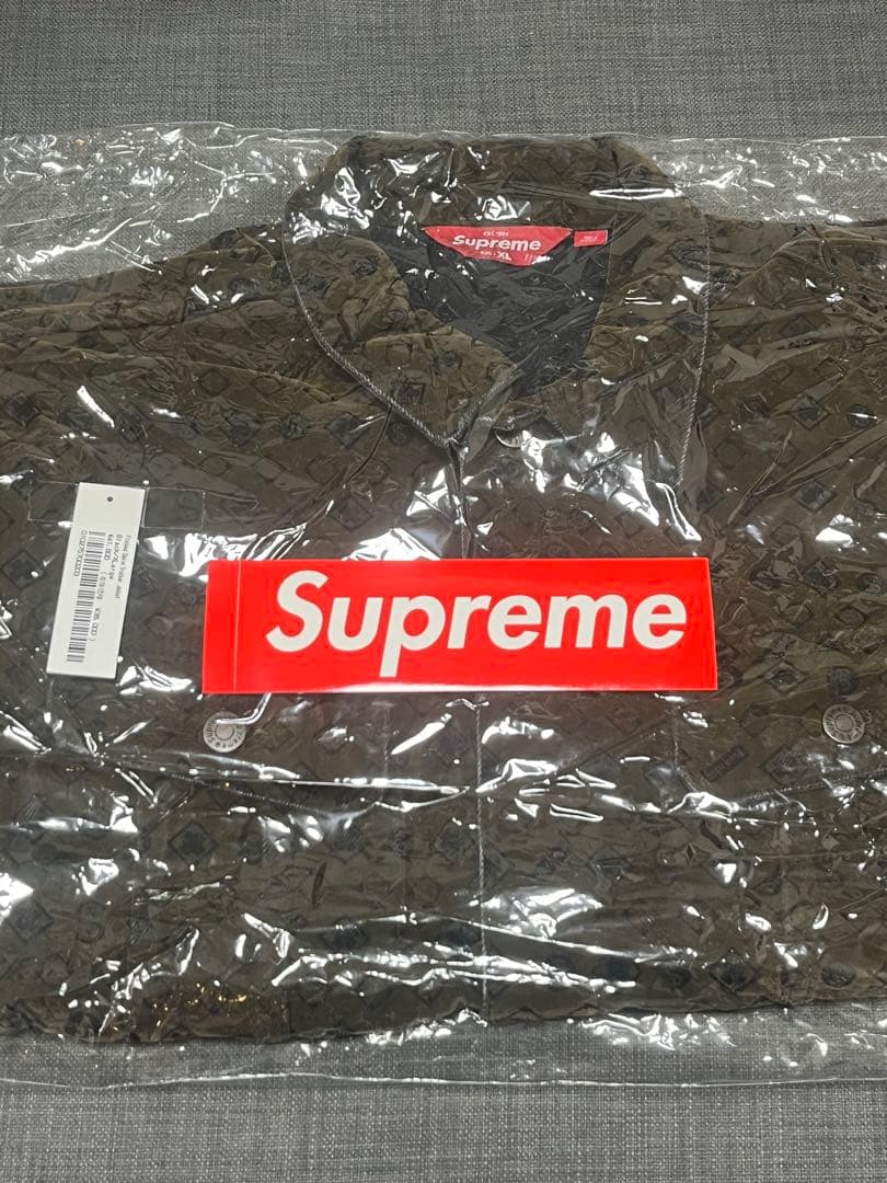 XL黒Supreme Flocked Denim Trucker Jacket