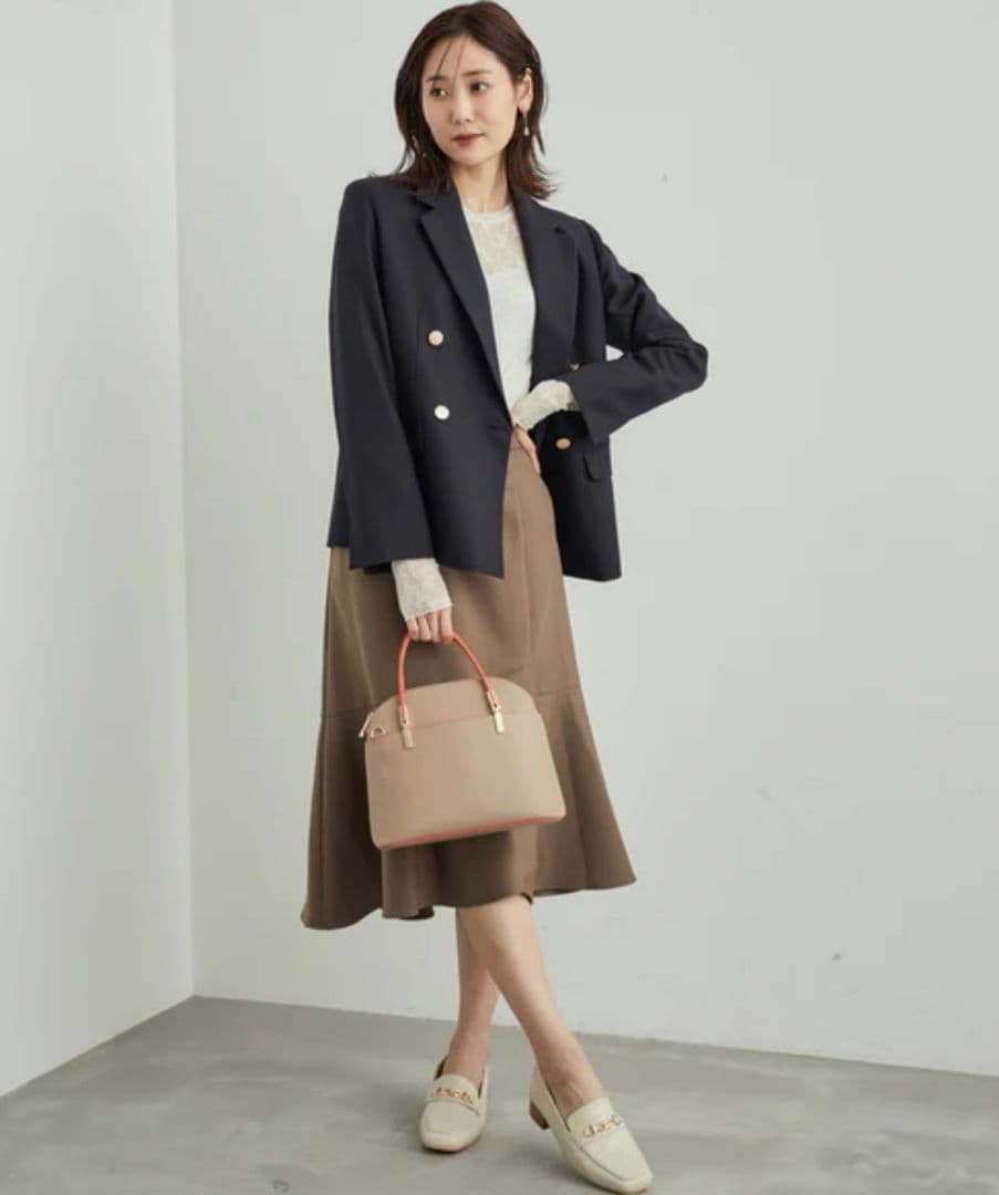 ROPÉ PICNIC　ウールライクサキソニーゴールドボタンジャケットショート丈