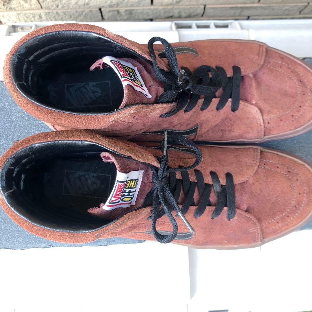 27cmレア　希少バンズvans スケートシューズ　スエード　エンジ